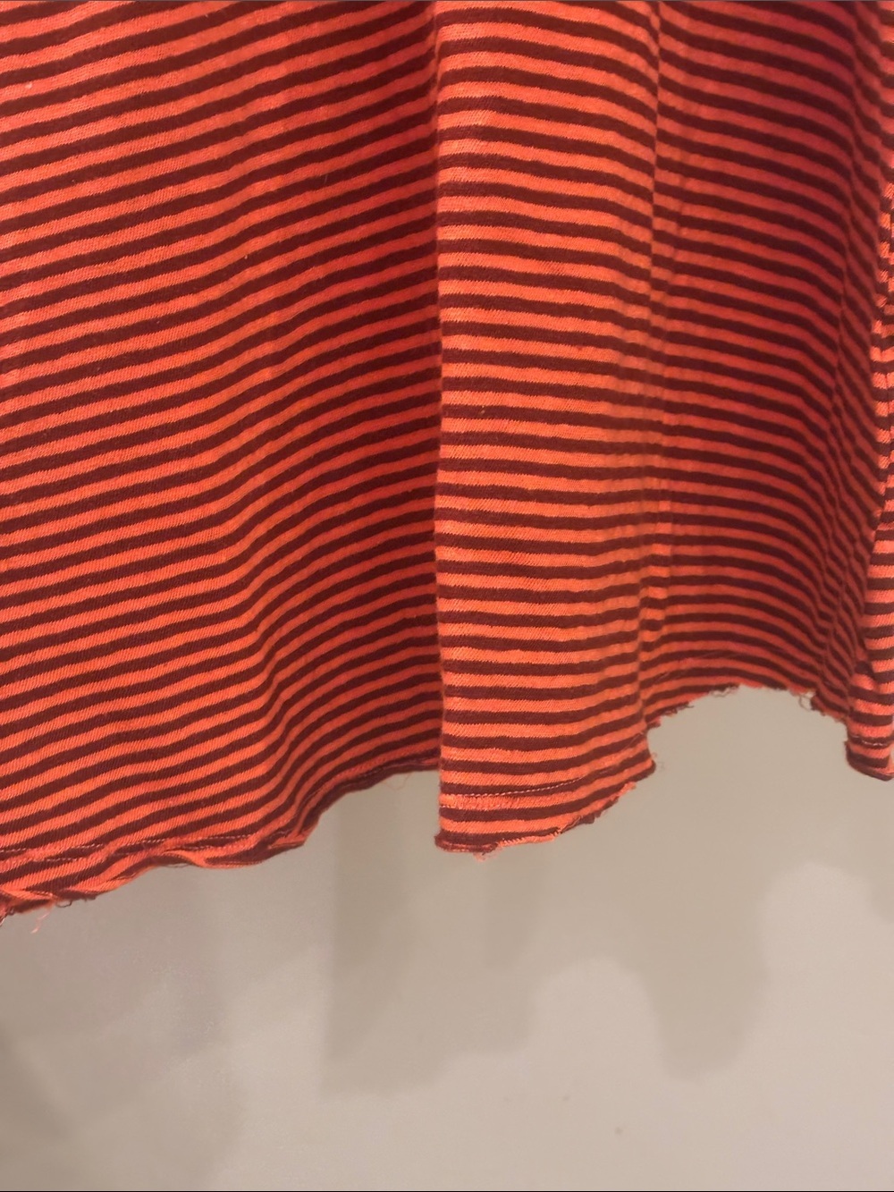 Pilcro Anthropologie Striped Distressed Tank Top XS Orange Brown Raw Hem - Picture 9 of 9